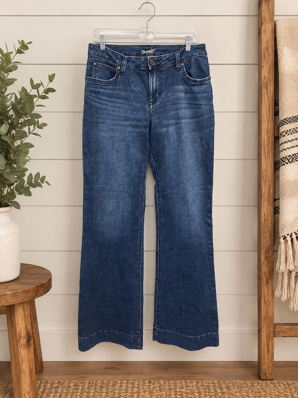 Wrangler Women's Dark Blue Wide Leg Jeans